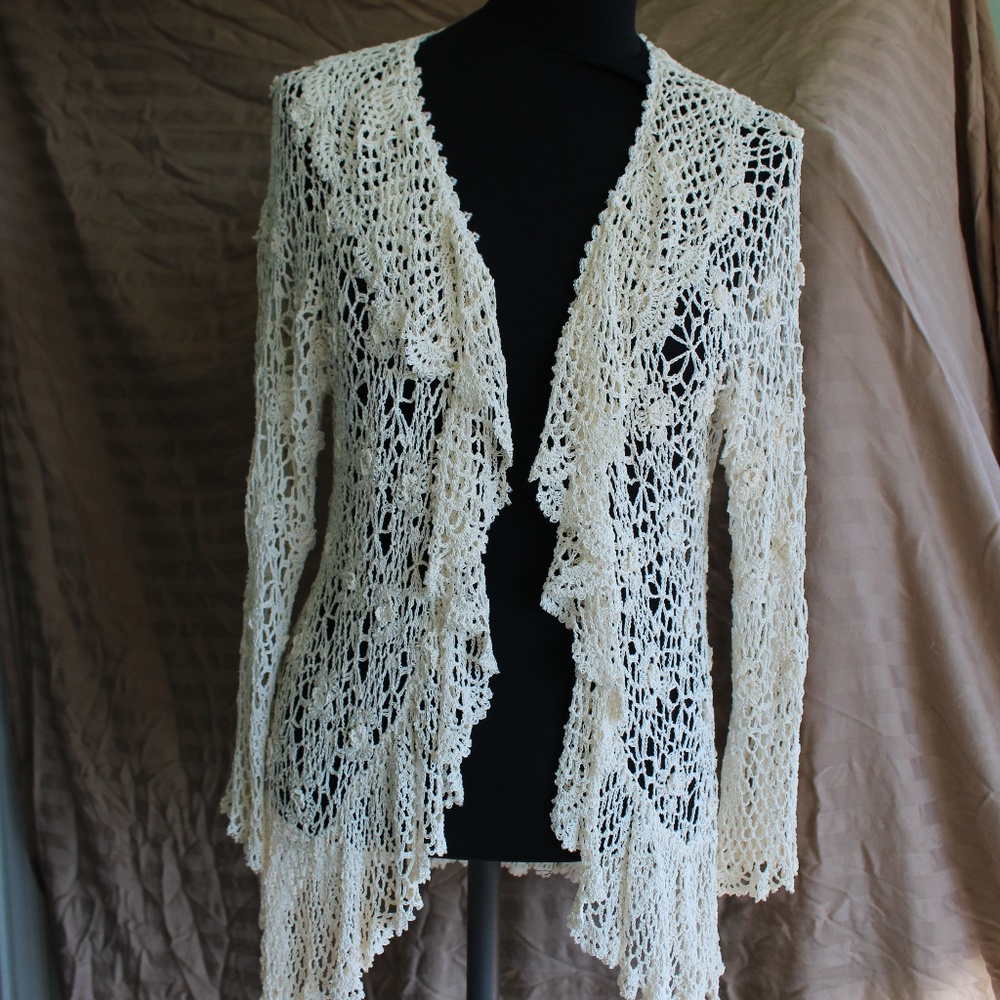 Beautiful Tatted Lace Top Embellished with Beads